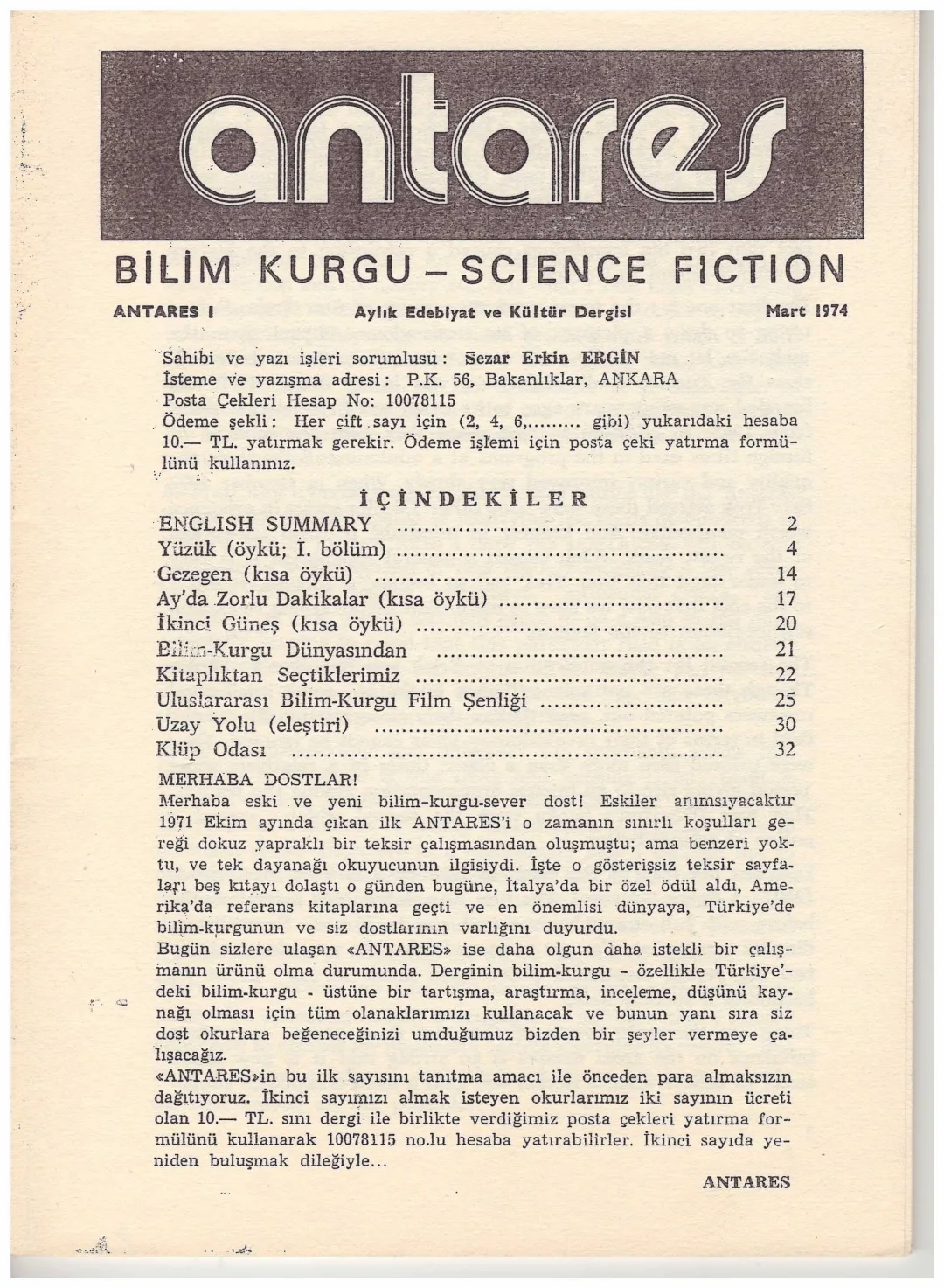 ANTARES / Bilim Kurgu - Science Fiction
